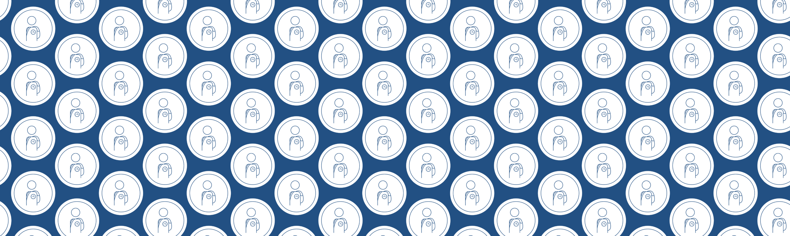 blue graphic with icon of person